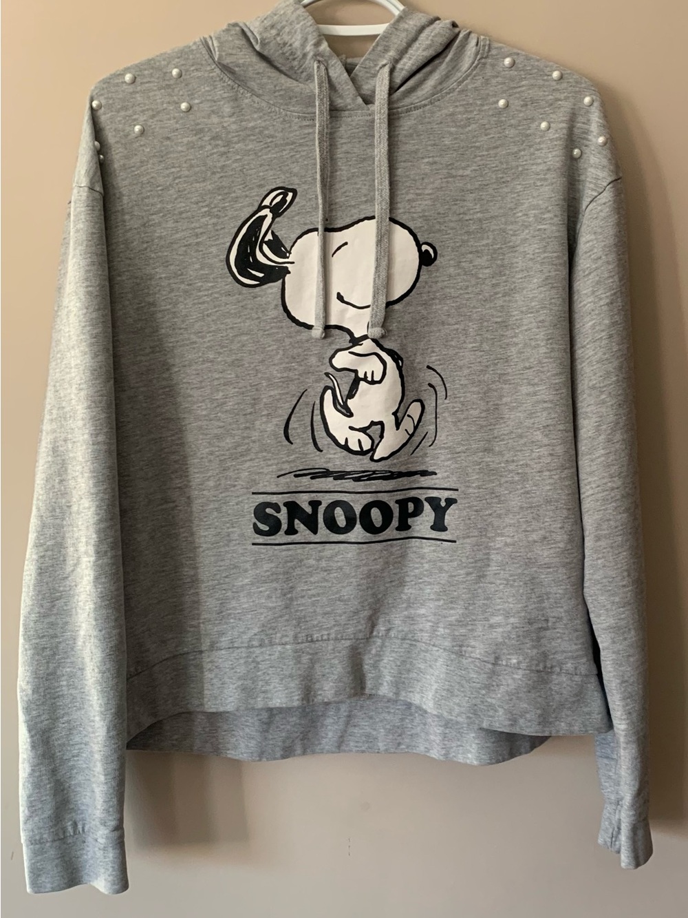 Snoopy Classic Gray Hooded Sweatshirt